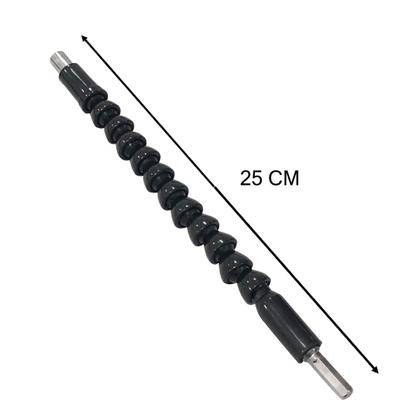 Imagem de Kit Cabo Extensor Flexivel 25cm + 20 Pcs Para Parafusadeira