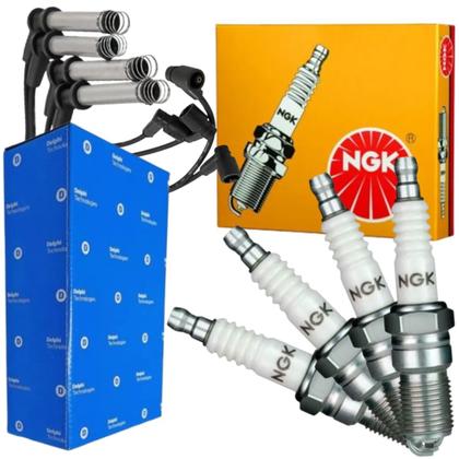 Imagem de Kit Cabo + Jogo Velas Corsa Celta Prisma Classic 1.0 8v Flex