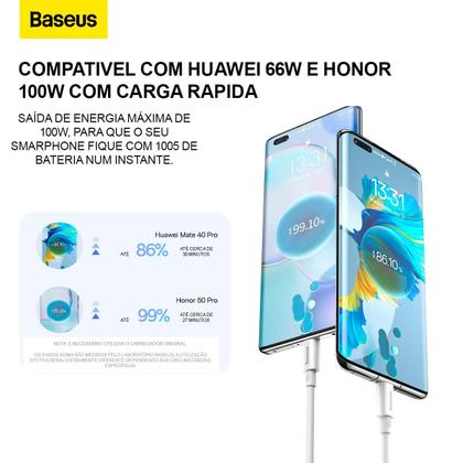 Imagem de KIT Cabo Turbo Usb P/ Usbc Baseus Superior Series 100w