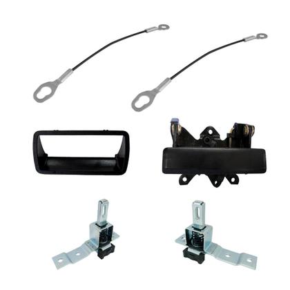 Imagem de Kit Caçamba S10 95 á 00 Fechos Maçaneta Com Moldura e Cabo