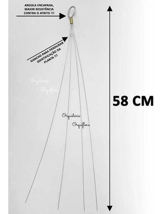 Imagem de Kit Cachepô Cachepot Tamanho M Com Haste Arame Galvanizado Para Orquídeas Flores Plantas
