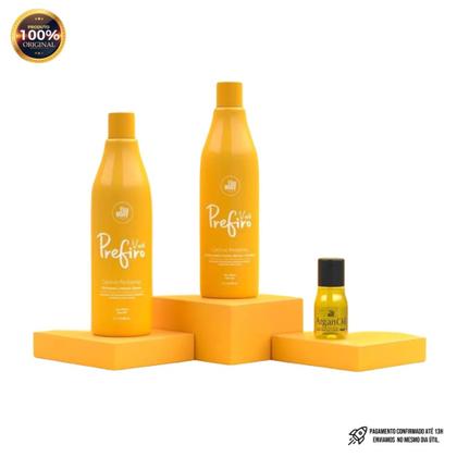 Imagem de Kit Cachos Radiantes Shampoo + Condicionador de 1L + Óleo de Argan da Thamany Cosméticos