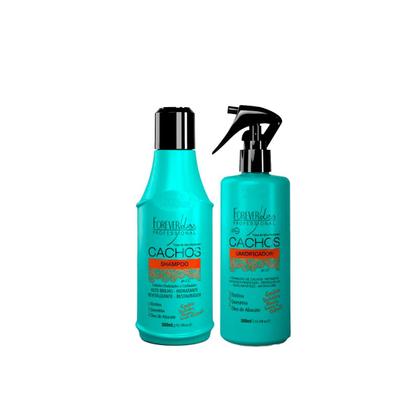 Imagem de Kit Cachos Shampoo 300g e Umidificador 300g Forever Liss