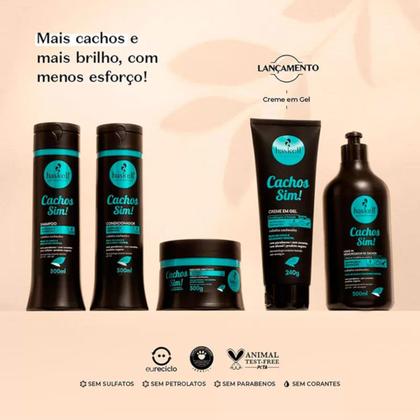 Imagem de Kit Cachos Sim 1 Leave in 300ml 1 Gel em creme 240ml Haskell