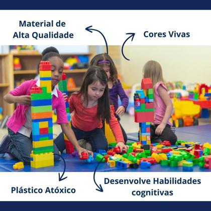 Imagem de Kit Cadeira Blocos Com 48 Peças E 36 Blocos De Montar Peças