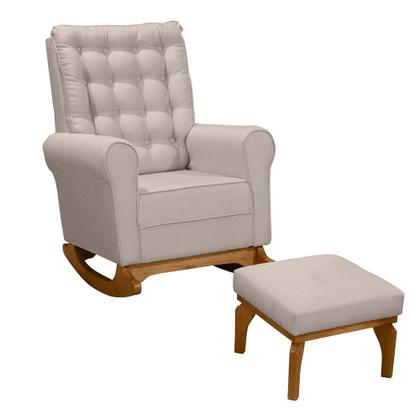 Imagem de Kit Cadeira de Amamentação Balanço Paris com Puff para Quarto Infantil