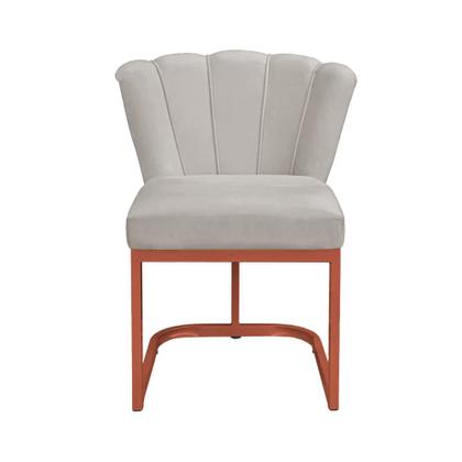 Imagem de Kit Cadeira Pétala para sala de estar Veludo Base Cobre - Vallisa Decor