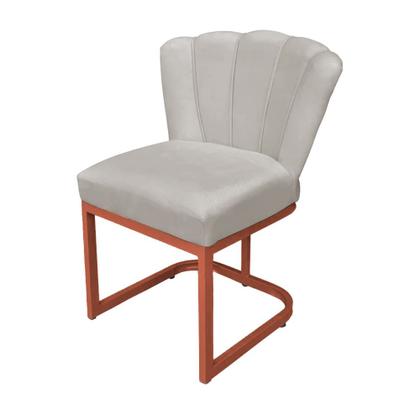 Imagem de Kit Cadeira Pétala para sala de estar Veludo Base Cobre - Vallisa Decor