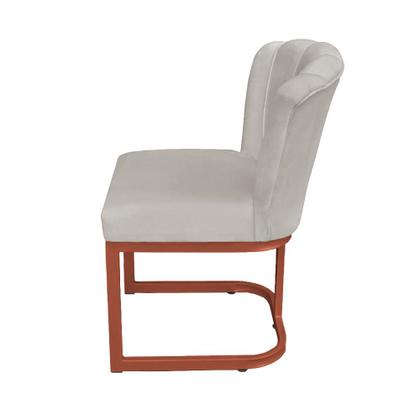 Imagem de Kit Cadeira Pétala para sala de estar Veludo Base Cobre - Vallisa Decor