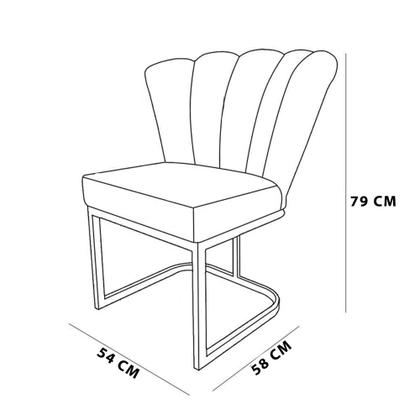 Imagem de Kit Cadeira Pétala para sala de estar Veludo Base Cobre - Vallisa Decor