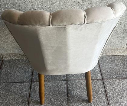 Imagem de Kit Cadeira Pétala Sala de Estar, Salão Beleza, Luxo Conforto e Elegância - Suede- (Bege) - JRC Móveis