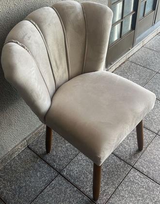 Imagem de Kit Cadeira Pétala Sala de Estar, Salão Beleza, Luxo Conforto e Elegância - Suede- (Bege) - JRC Móveis