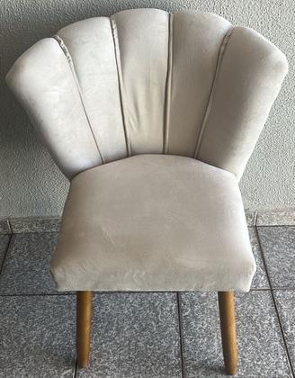 Imagem de Kit Cadeira Pétala Sala de Estar, Salão Beleza, Luxo Conforto e Elegância - Suede- (Bege) - JRC Móveis