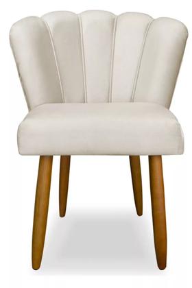 Imagem de Kit Cadeira Pétala Sala de Estar, Salão Beleza, Luxo Conforto e Elegância - Suede- (Bege) - JRC Móveis