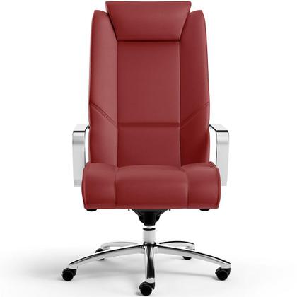 Imagem de Kit Cadeira Presidente Com 02 Cadeiras Fixas New Onix F02 Tecido Sintético Vermelho - Lyam Decor