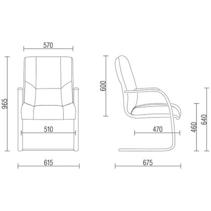 Imagem de Kit Cadeira Presidente Com 02 Cadeiras Fixas New Onix F02 Tecido Sintético Vermelho - Lyam Decor