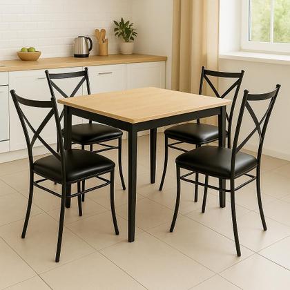 Imagem de Kit Cadeiras De Aço Ferro Linha Luxo Para Cozinha Buffet Empilháveis Salão De Festa