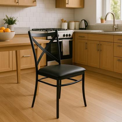 Imagem de Kit Cadeiras De Aço Ferro Linha Luxo Para Cozinha Buffet Empilháveis Salão De Festa