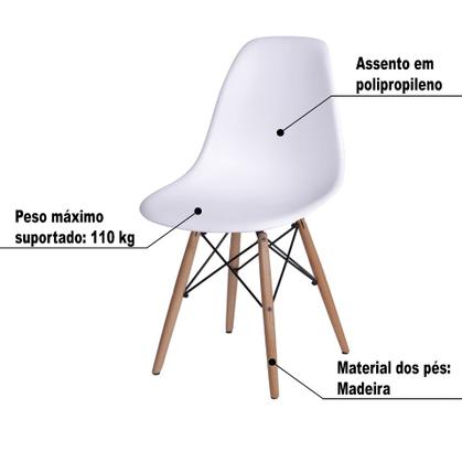 Imagem de Kit Cadeiras Sala Jantar Escritorio Eiffel - Branca