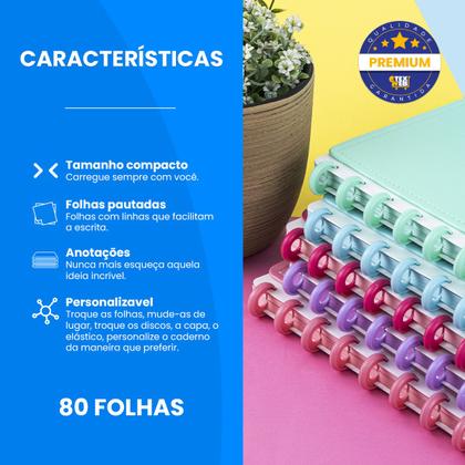 Imagem de Kit Caderno De Disco Inteligente A4 A5 Pautado Grande Diário