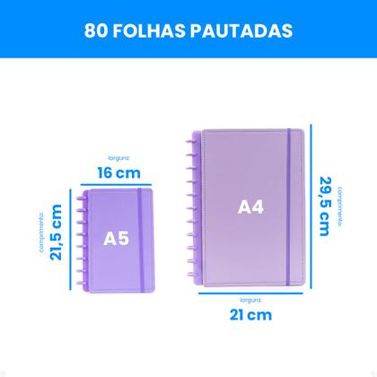 Imagem de Kit Caderno De Disco Inteligente A4 A5 Pautado Grande Diário