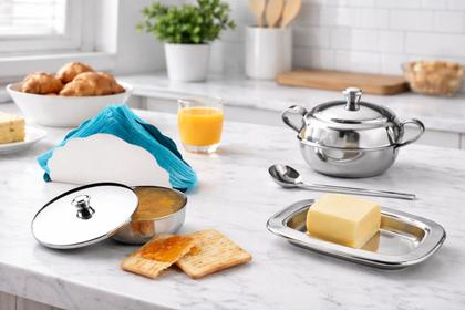 Imagem de Kit Café Da Manhã 4 Peças Inox Mantegueira Açucareiro
