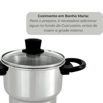 Imagem de Kit Café da Tarde Jogo Com Assadeira Forma Redonda com Furo no Meio N20 e Cuscuzeira N14 em Alumínio Polido