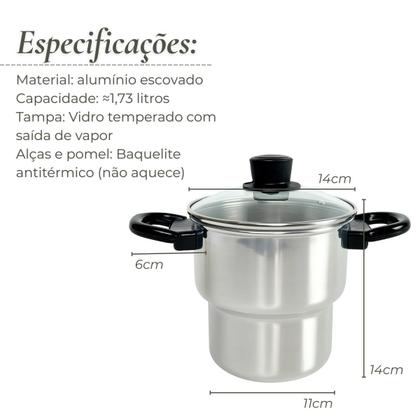 Imagem de Kit Café da Tarde Jogo Com Assadeira Forma Redonda com Furo no Meio N20 e Cuscuzeira N14 em Alumínio Polido