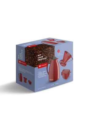 Imagem de Kit Café Prático - Garrafa Térmica 650ml - Açucareiro 350ml  e Filtro - Unitermi