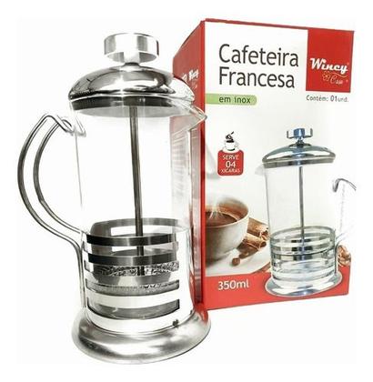 Imagem de Kit Cafeteira Francesa + 4 Copo Vidro Duplo Para Café 80ml