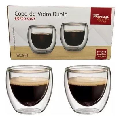 Imagem de Kit Cafeteira Francesa + 4 Copo Vidro Duplo Para Café 80ml