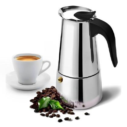 Imagem de Kit Cafeteira Italiana Moka 450ml + 2 Copos Vidro Duplo 80ml