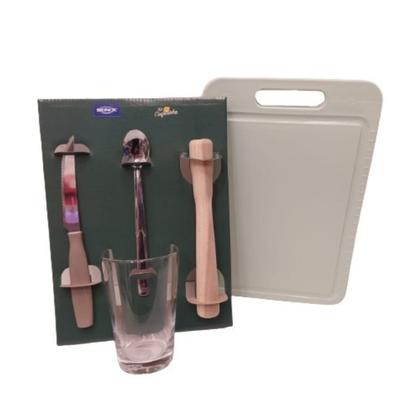 Imagem de Kit Caipirinha 5 Peças Tábua para Corte com Proteção Antibacteriana Brinox