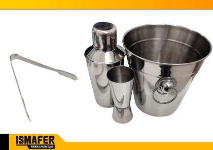 Imagem de Kit Caipirinha Profissional Coqueteleira 250ml 4 Peças Inox