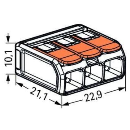 Imagem de Kit caixa 30 conector de emenda wago 3 polos com alavanca cabo até 6mm 221613