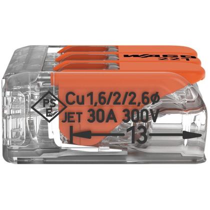 Imagem de Kit caixa 30 conector de emenda wago 3 polos com alavanca cabo até 6mm 221613