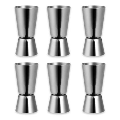 Imagem de Kit Caixa C/ 6 Dosador Inox Bebidas Duplo 25ml 50ml Medidor