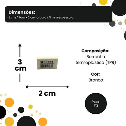 Imagem de Kit Caixa com 60 Borrachas Brancas FIRST Branca