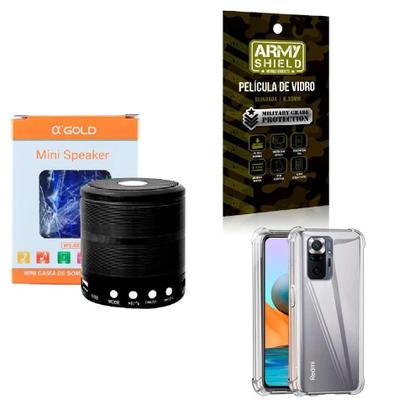 Imagem de Kit Caixa De Som + Capinha Xiaomi Mi Note 10 + Película 3D