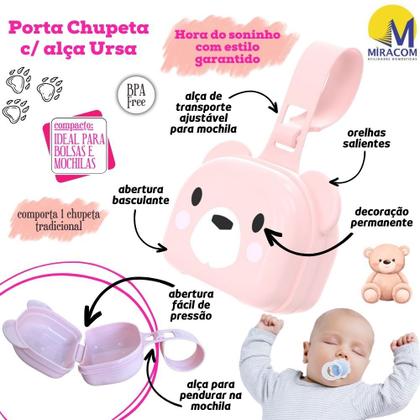 Imagem de Kit caixa porta fraldas com alça e porta chupetas ursa Plasutil