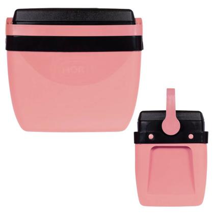 Imagem de Kit Caixa Termica Rosa Pessego 12 L + Cadeira de Praia 6 Posicoes Rosa Summer  Mor 