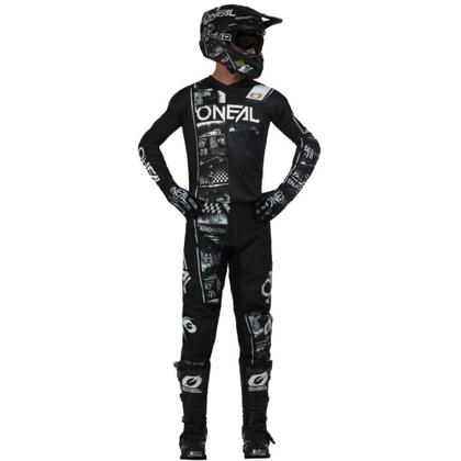 Imagem de Kit Calça + Camisa Oneal Element Attack 2023 Preto/Branco