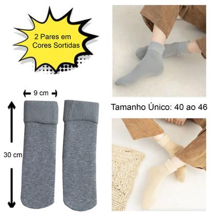 Imagem de Kit Calça Térmica Masculina Moto Com Braguilha + 2 Meias Fleece Frio Intenso Segunda Pele 40 a 48