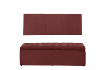 Imagem de Kit Calçadeira e Painel Vitoria 138 cm Suede Vermelho