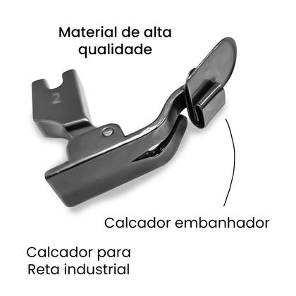 Imagem de Kit Calcador Barra Bainha Elástico Reta Industrial 1 2 3mm