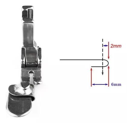 Imagem de Kit Calcador Barra Bainha Elástico Reta Industrial 1 2 3mm