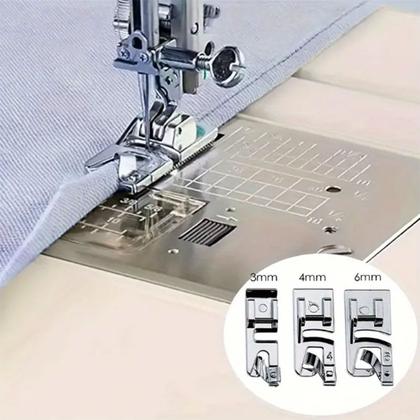 Imagem de Kit Calcadores para Bainha Enrolada com 3 Peças 3mm/4mm/6mm
