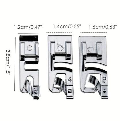Imagem de Kit Calcadores para Bainha Enrolada com 3 Peças 3mm/4mm/6mm