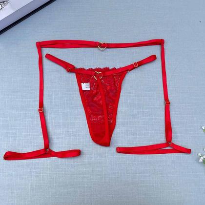 Imagem de Kit Calcinha Fio Dental Com Cinta Liga Coração