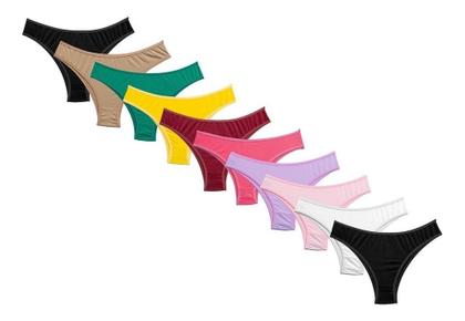 Imagem de Kit Calcinhas de Algodão Com 10 peças Cores Variadas